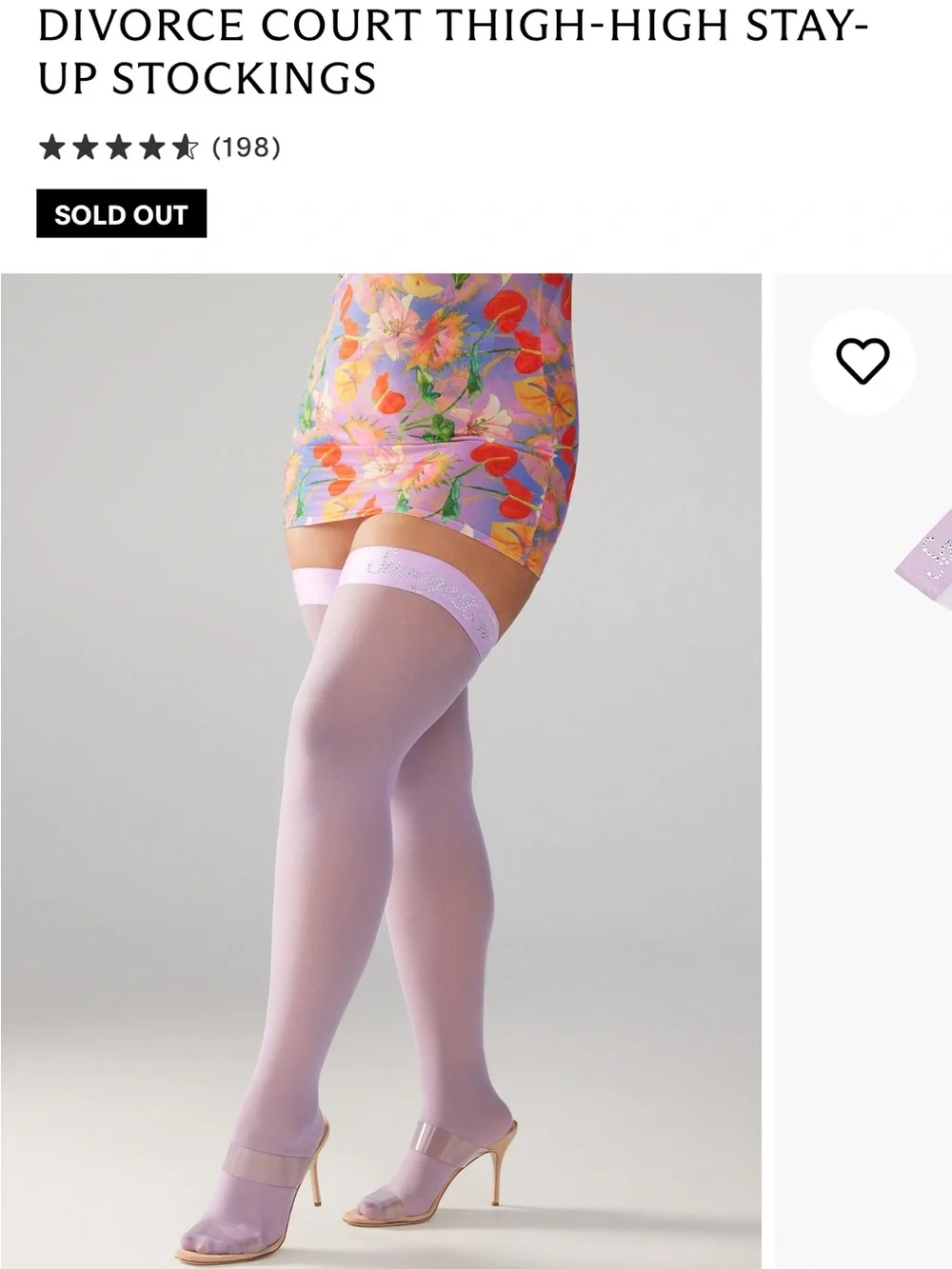 Savage X Fenty Divorce Court Lavender Thigh-High Stay-Up Stockings